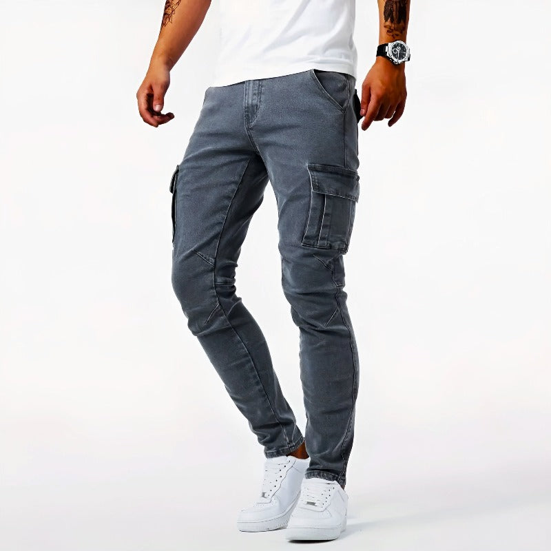 Herren Cargo-Jeans - Slim Fit mit Pattentaschen