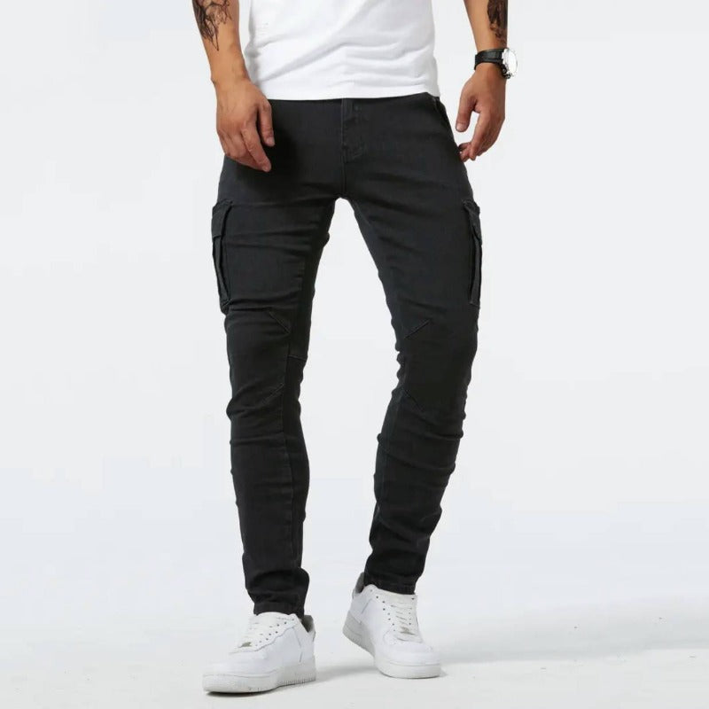 Herren Cargo-Jeans - Slim Fit mit Pattentaschen
