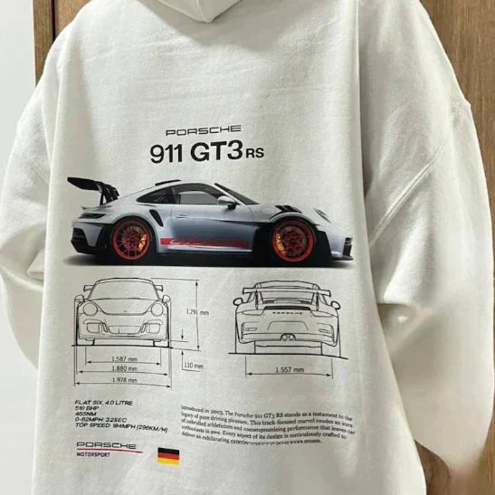 Klive - Oversize Herbst-Sweatshirt mit Auto-Print für Herren