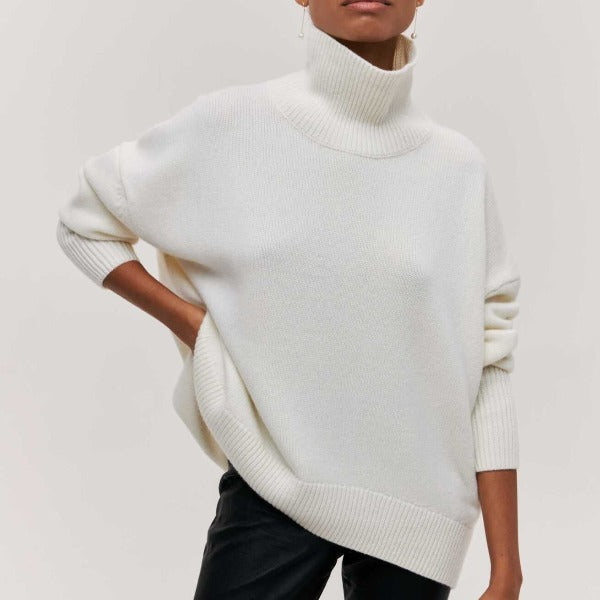 Damen Strickpullover - Rollkragen & lockere Passform