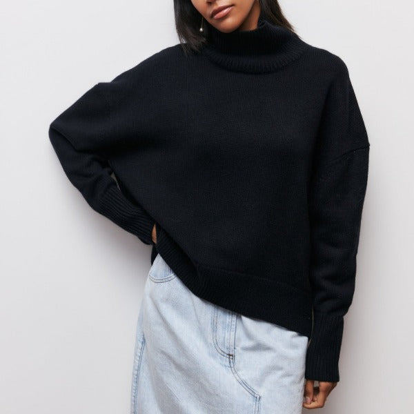 Damen Strickpullover - Rollkragen & lockere Passform
