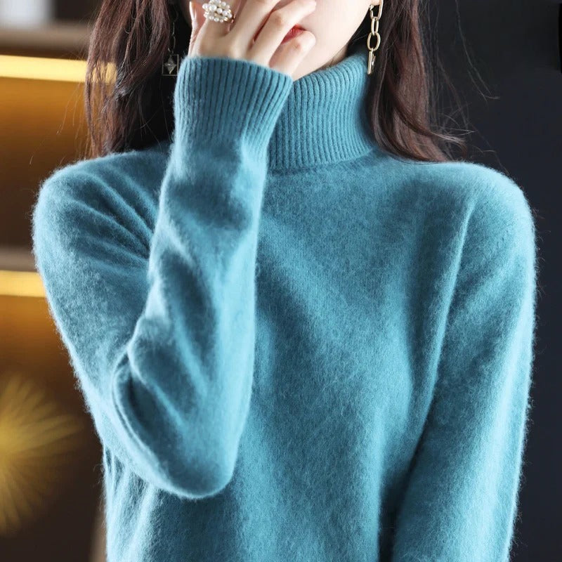 Damen Kaschmir Rollkragenpullover – Flauschig und Gestrickt