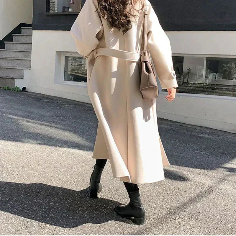 Damen Langer Gürtel-Trenchcoat - Elegante Oberbekleidung