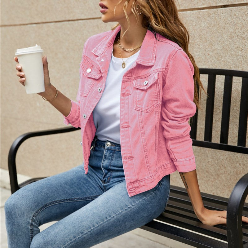 Women's Stylish Denim Jacket - Colorful and Comfortable