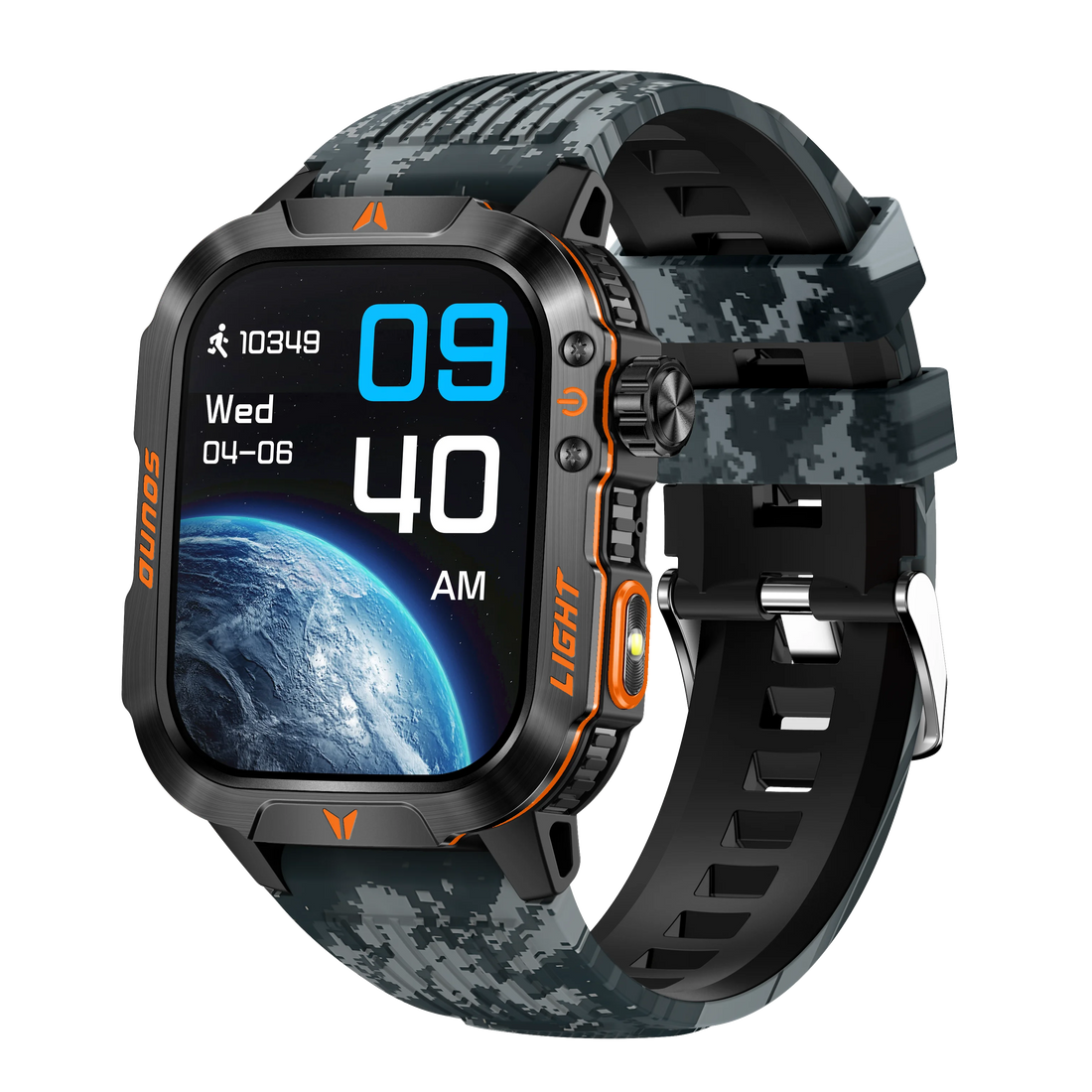 Linterna de exterior para hombre Smartwatch - IP68 resistente al agua con rastreador de fitness