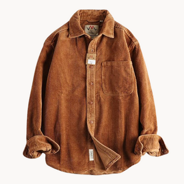 Herren Cord-Hemdjacke – Durchgehende Knopfleiste & Übergroße Shacket