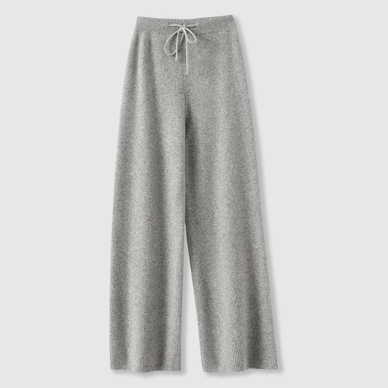 Damen Weitbeinige Hose - Feinstrick mit Zugband