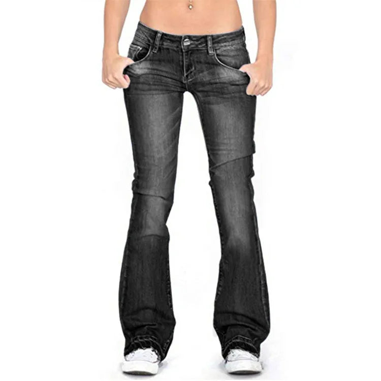 Women's Low Rise Flared Jeans - Bell Bottom