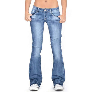 Dam Lågt Midjehöjd Schlagjeans - Bell Bottom
