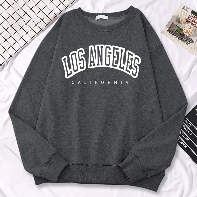 Women's sweatshirt in plus size - Los Angeles California print