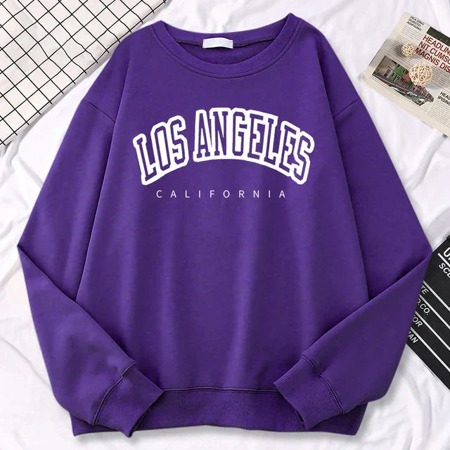 Women's sweatshirt in plus size - Los Angeles California print