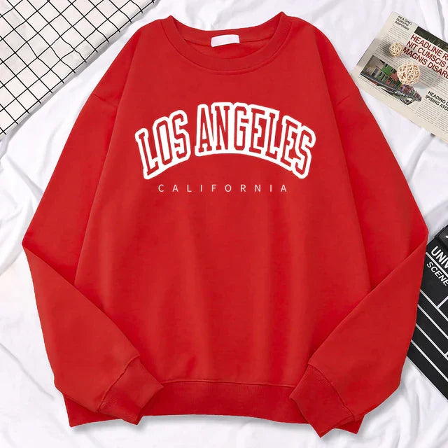 Women's sweatshirt in plus size - Los Angeles California print
