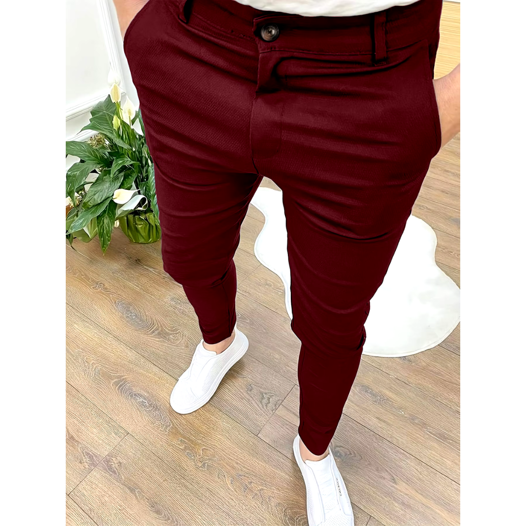 Herren Slim-Fit Chinos - High-Stretch mit Knopfverschluss