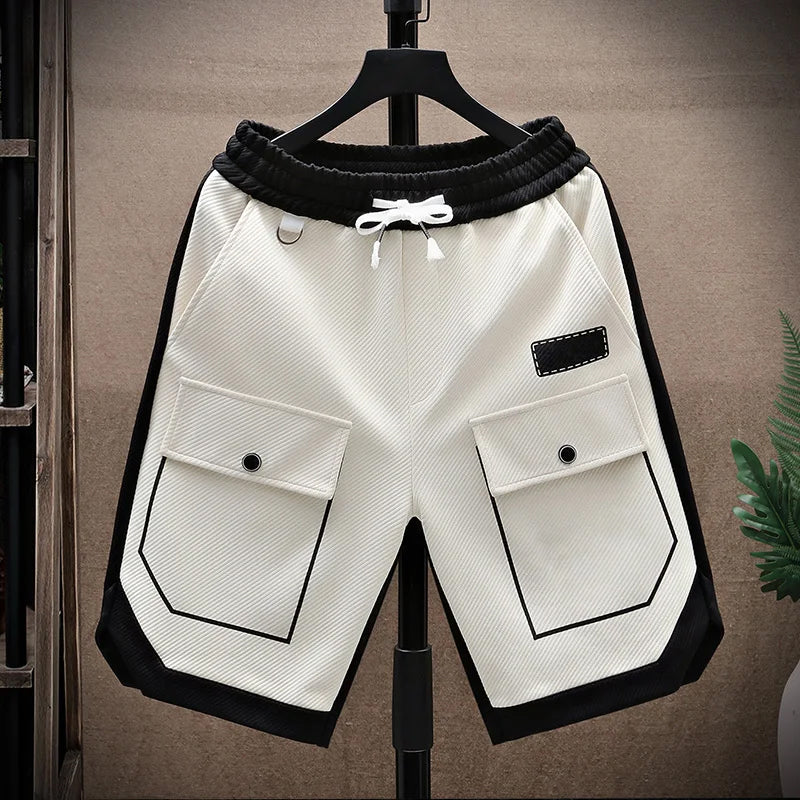 Men's Loose Fit Shorts - Elastic Waist with Flap Pockets