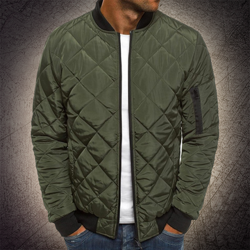 Men's Quilted Bomber Jacket - Lightweight Puffer Outerwear