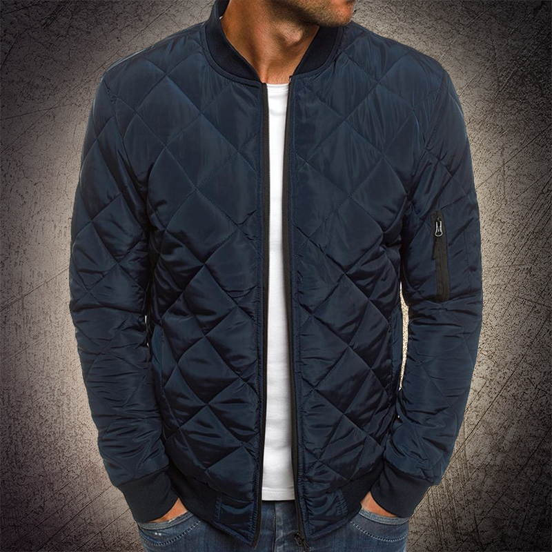 Men's Quilted Bomber Jacket - Lightweight Puffer Outerwear