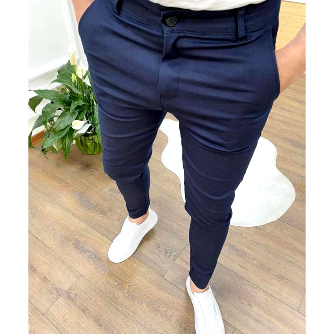 Herren Slim-Fit Chinos - High-Stretch mit Knopfverschluss