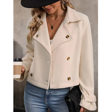 Beige elegante und warme Jacke für Damen | Valentina