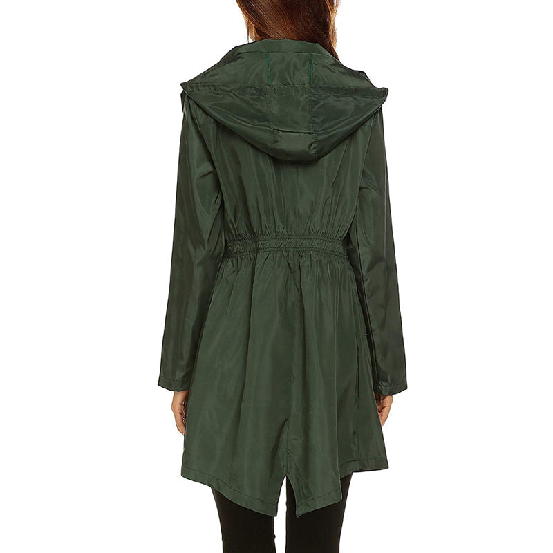 Damen Leichte Wasserdichte Jacke - Elastische Taille Design