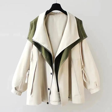 Damen Oversized-Trenchcoat – Winddicht mit Doppelkragen