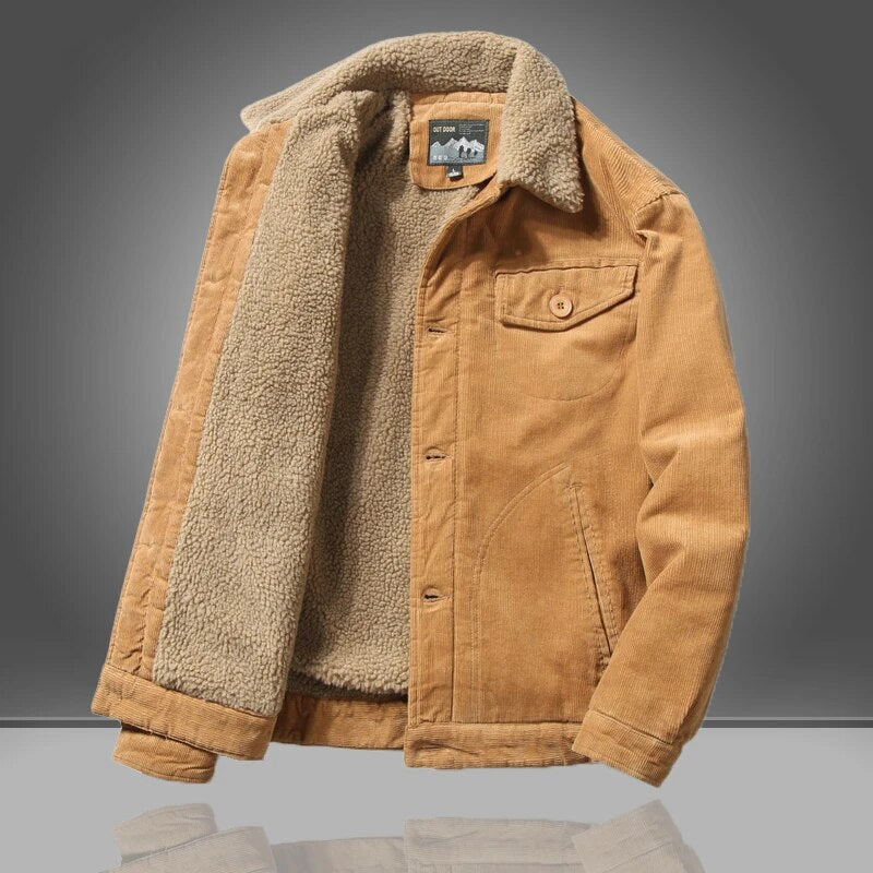 Men's Corduroy Trucker Jacket - Lined & Warm Winter Style