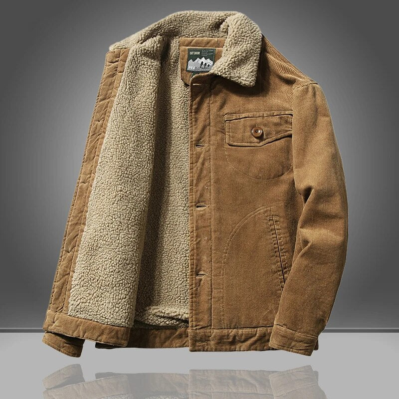 Men's Corduroy Trucker Jacket - Lined & Warm Winter Style
