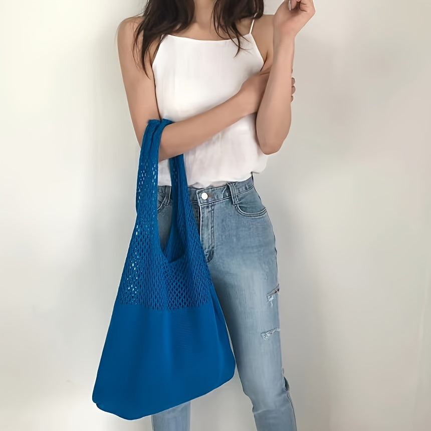 Damen Knitted Tote Bag - Boho-Stil