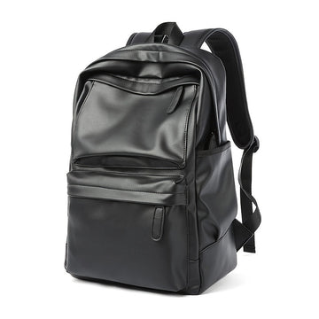 Herren Schwarzer Leder Rucksack - Wasserdicht & Geräumig