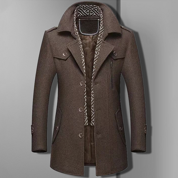 Men's Slim Tailored Coat - Quilted Insert & Multi-pocket