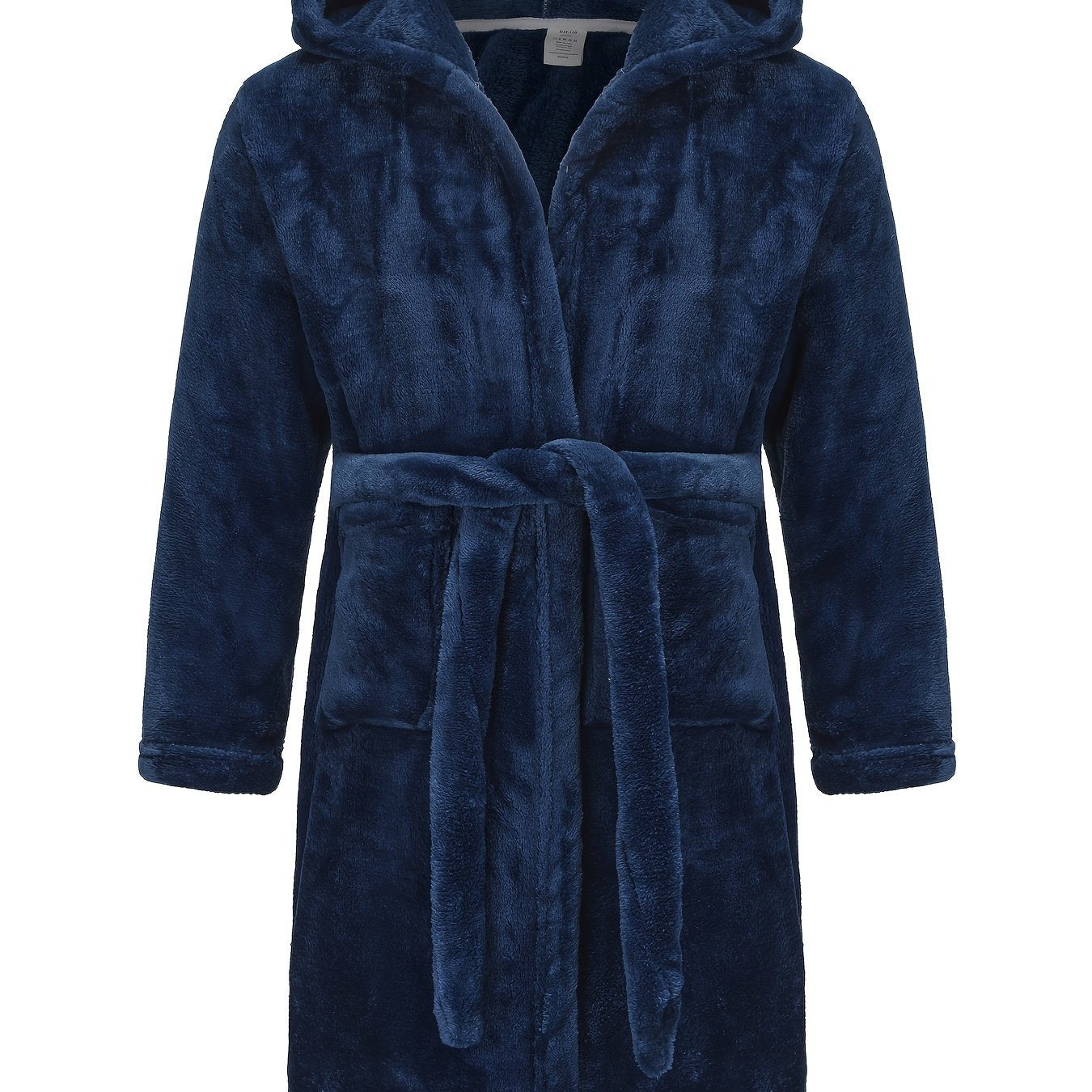 Kinder Weicher Morgenmantel - Kapuzen-Robe mit Gürtel und Taschen