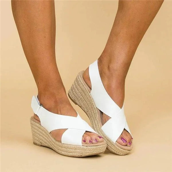 Damen Keilsandalen - Espadrille-Plateau mit Slingback