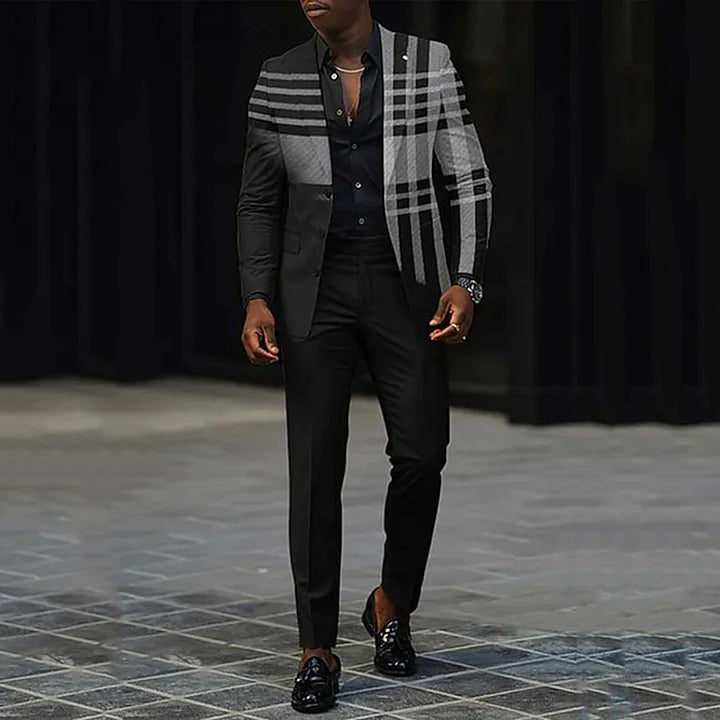 Herren 2-teiliger Anzug – Ombre Blazer & Gerade Hose