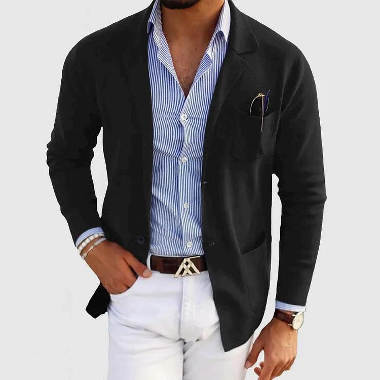 Herren Strickjacke mit Knöpfen - Reverskragen mit Taschen