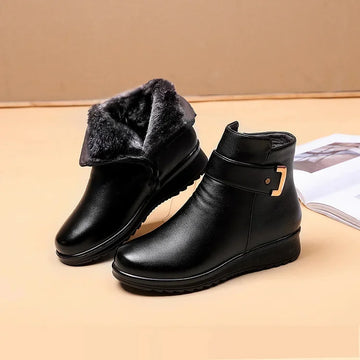 Stivaletti con plateau da donna - Morbido rivestimento con cerniera laterale