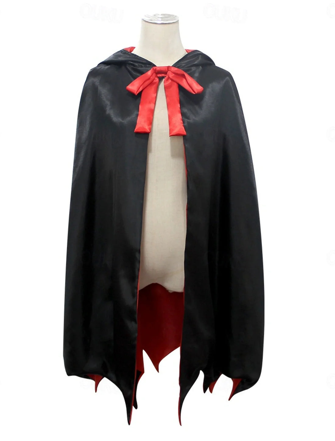 Mantello da diavolo reversibile per Halloween da donna - cappuccio e orlo a pipistrello