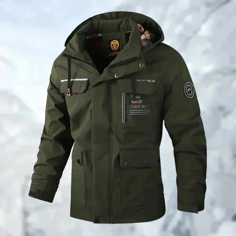 Herren Gefütterte Taktische Winterjacke - Wasserabweisend & Mehrfachtaschen