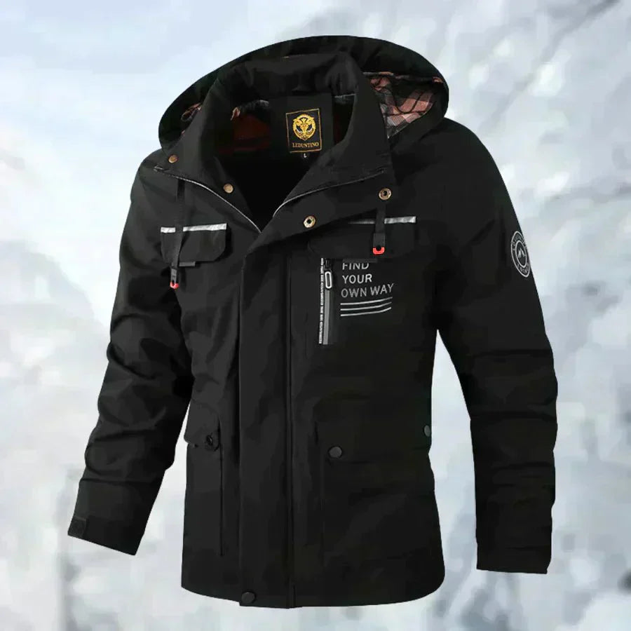 Herren Gefütterte Taktische Winterjacke - Wasserabweisend & Mehrfachtaschen