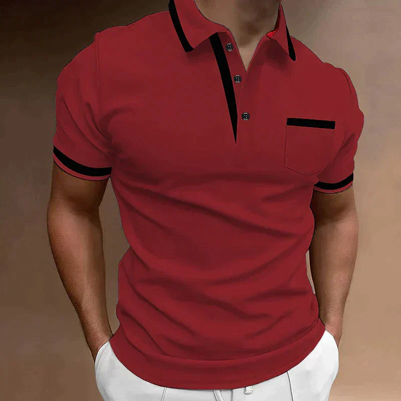 Polo a bottoni elegante da uomo