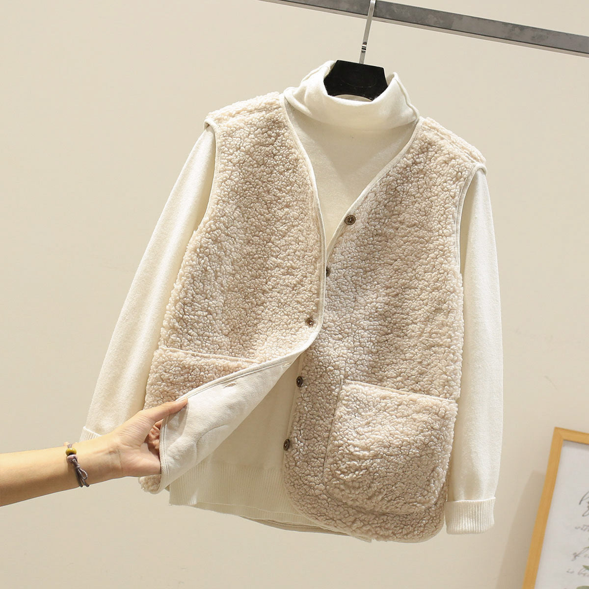 Women's Sleeveless Knit Vest - Tailored Top with Button Placket