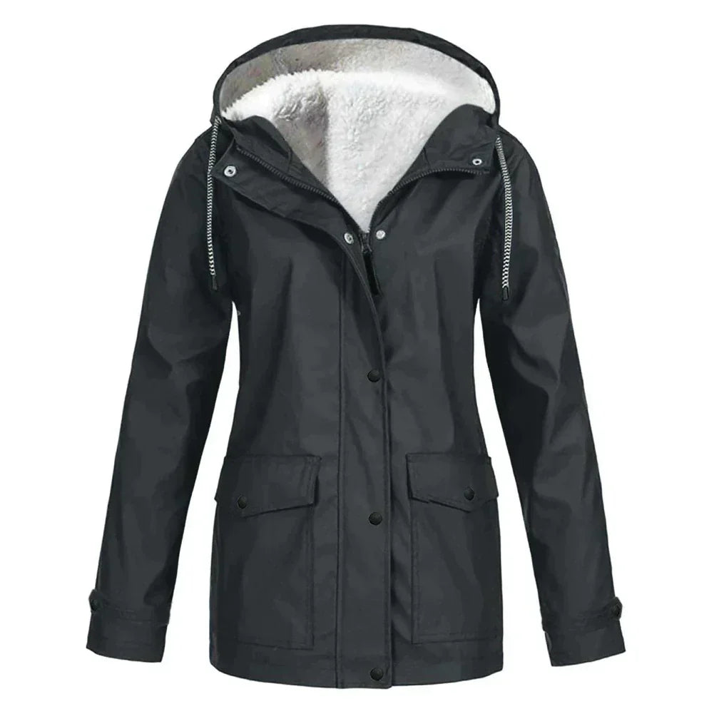 Women's Cozy Waterproof Jacket - Warm Lining Function
