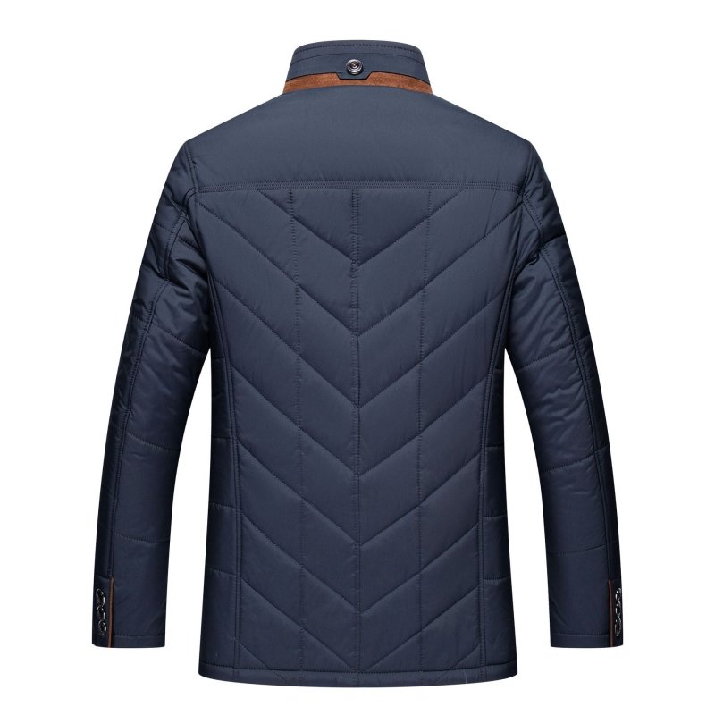 Men's Quilted Winter Jacket - With High Collar