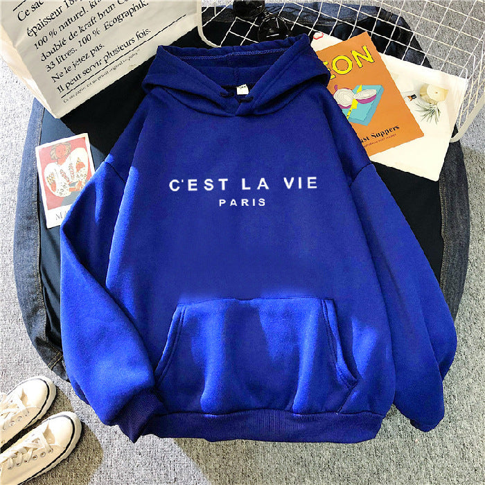 Women's Loose Hoodies - Graphic Print & Kangaroo Pocket