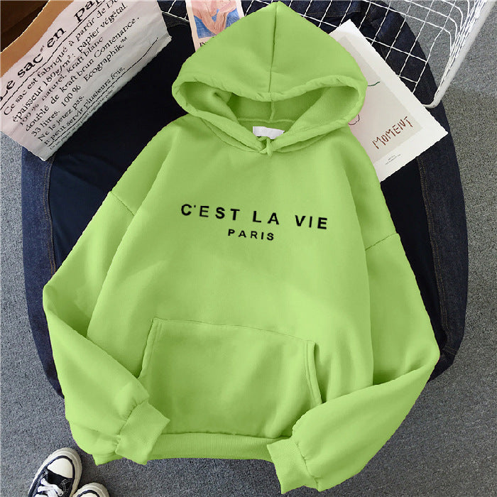 Women's Loose Hoodies - Graphic Print & Kangaroo Pocket