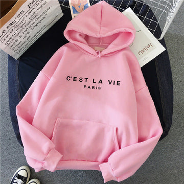 Damen Lockere Kapuzenpullover - Grafikdruck & Kängurutasche