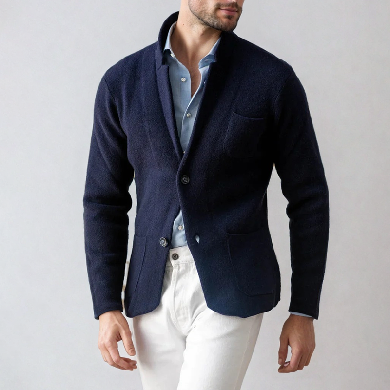 Herren Strick Cardigan Blazer - Smart Casual Jacke