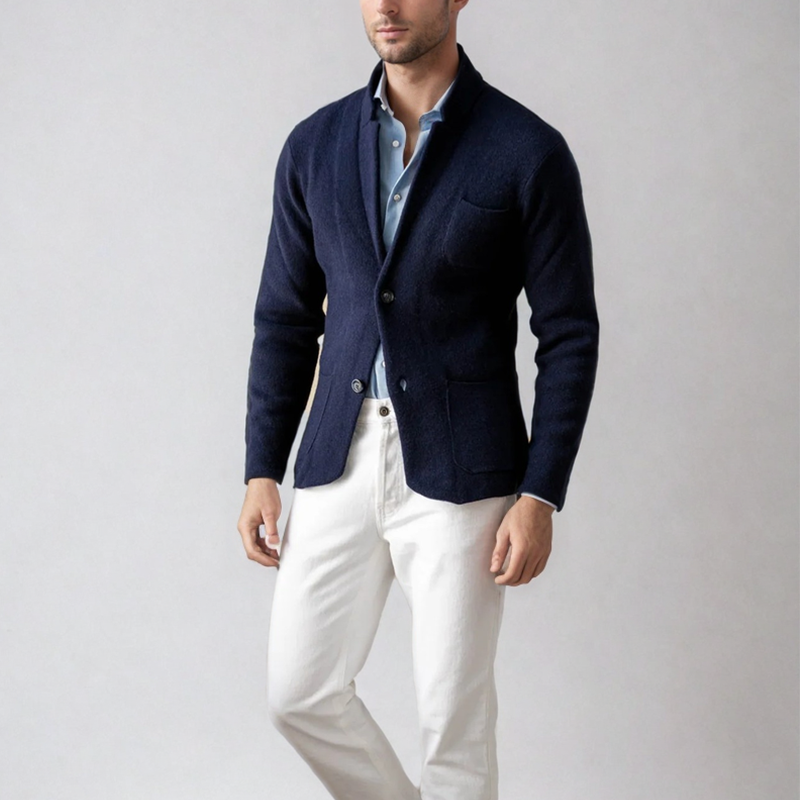Herren Strick Cardigan Blazer - Smart Casual Jacke