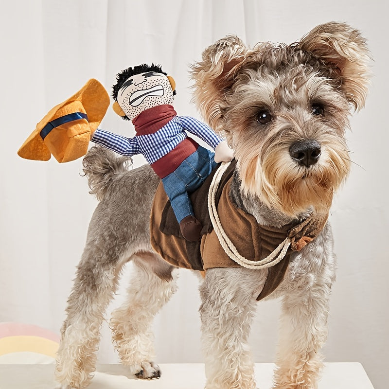 Hunde- & Katzen-Cowboy-Reiter-Haustierkostüm - Sattelfigur Halloween Outfit
