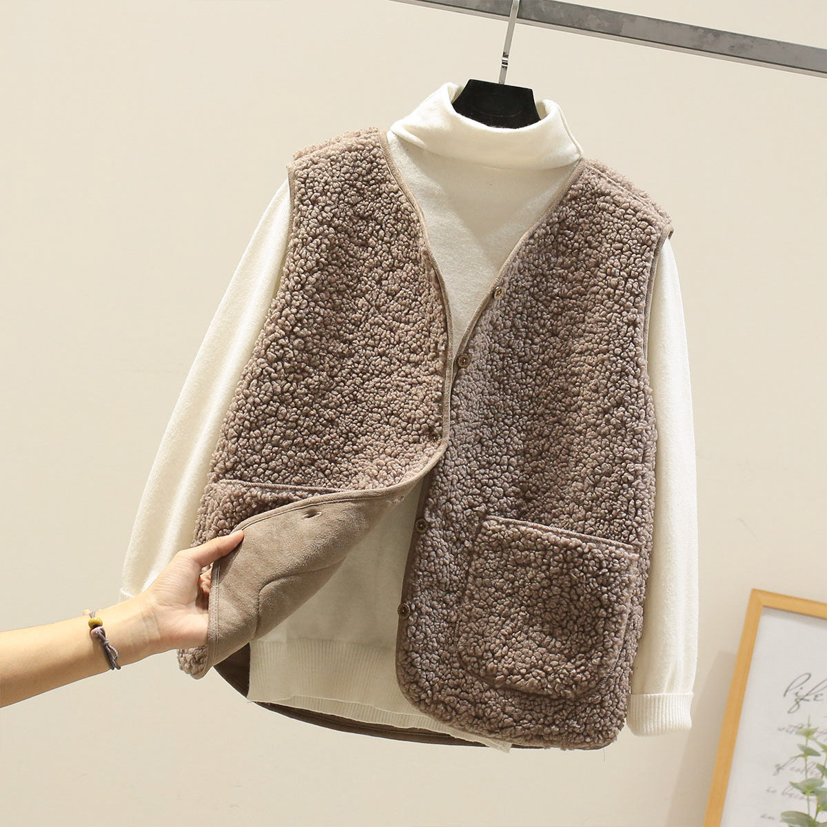 Women's Sleeveless Knit Vest - Tailored Top with Button Placket