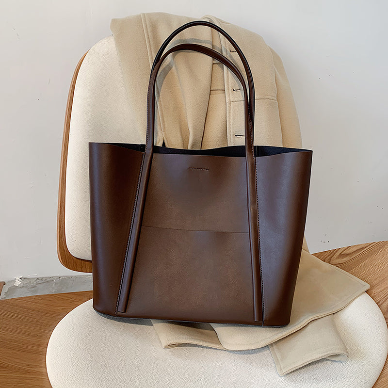 Damen Leder Tote Bag - Geräumig & Minimalistischer Stil