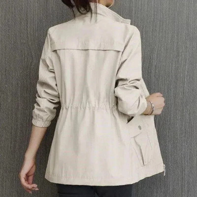 Damen Übergangsjacke - Stehkragen mit Verstellbarer Taille